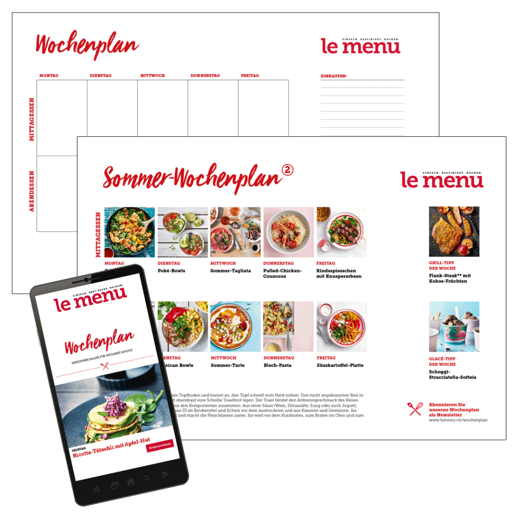 le menu EINFACH. RAFFINIERT. KOCHEN.