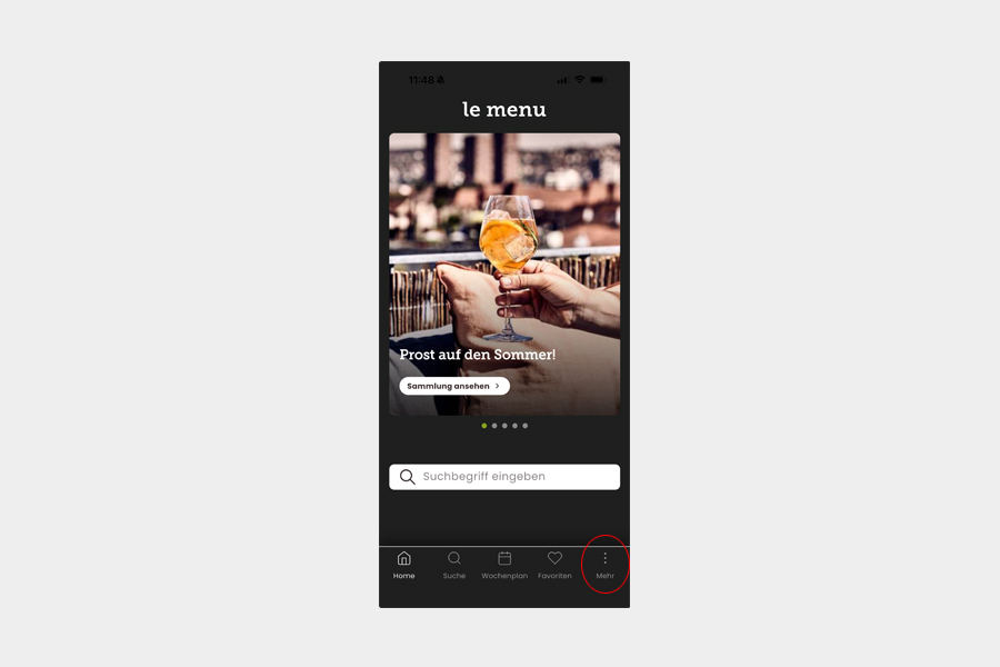 lemenu.ch Anleitung Mobile Login