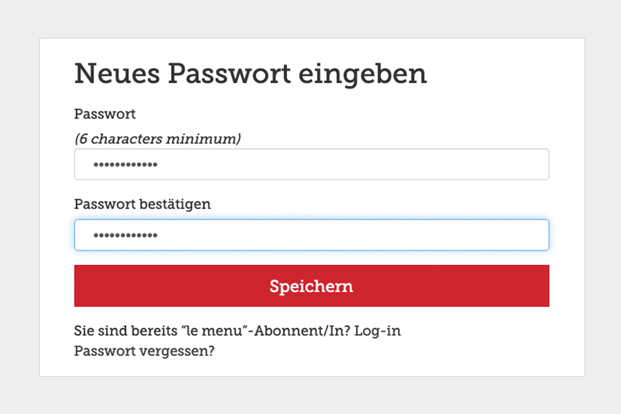 lemenu.ch Anleitung Desktop Login - E-Mail Notifikation