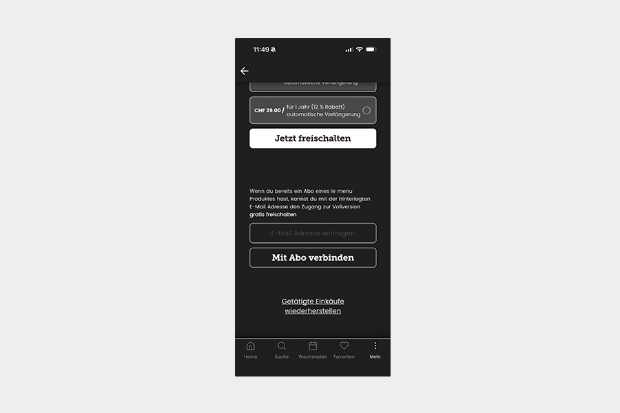 lemenu.ch Anleitung Mobile Login